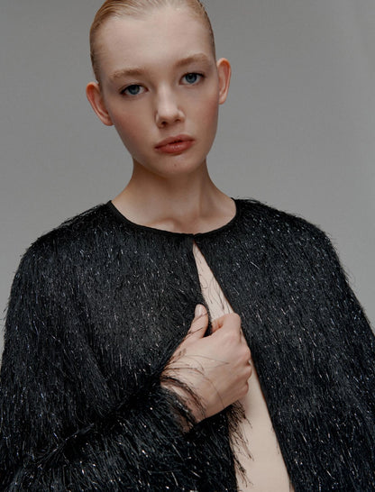 ISTRIA - Fringed jersey cardigan