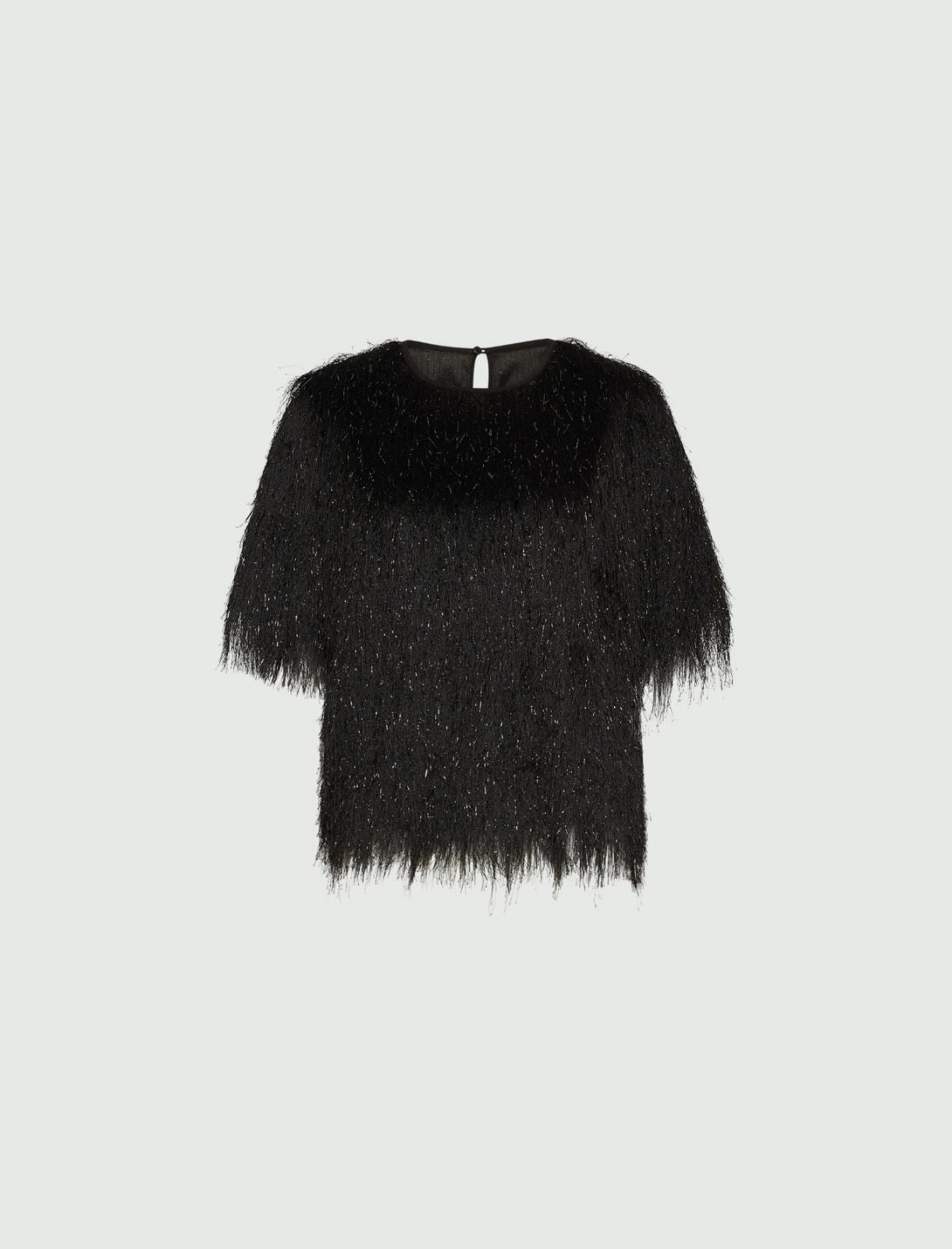 ASSUNTA - Fringed jersey T-shirt