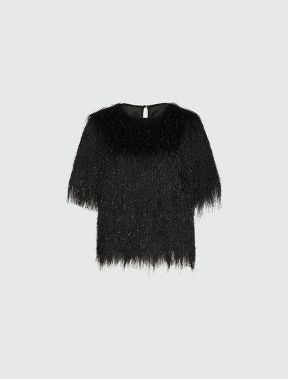 ASSUNTA - Fringed jersey T-shirt