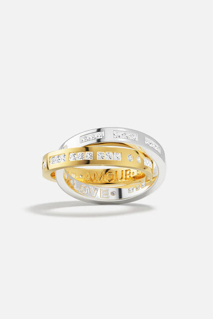 morse code - Intertwined Amour Love Morse Code Ring