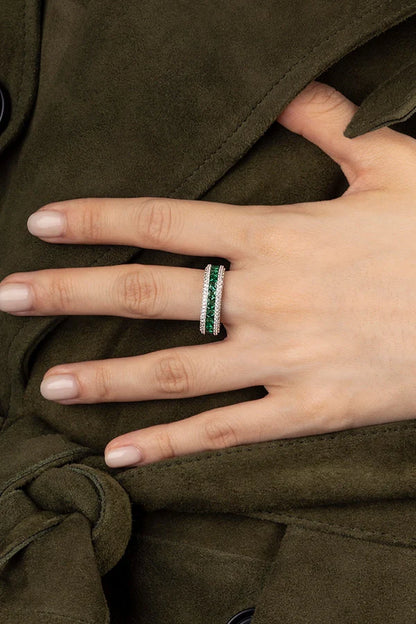 yacht club - Green Pavé Ring
