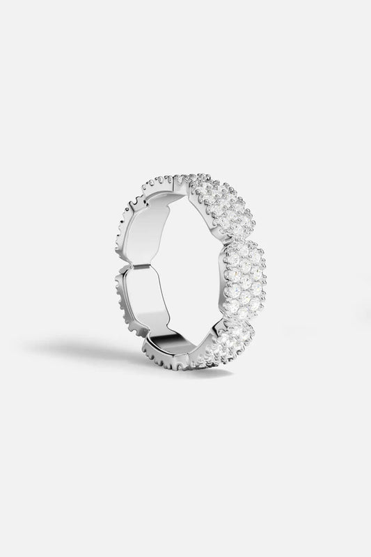 yacht club - Dainty Silver Pavé Ring