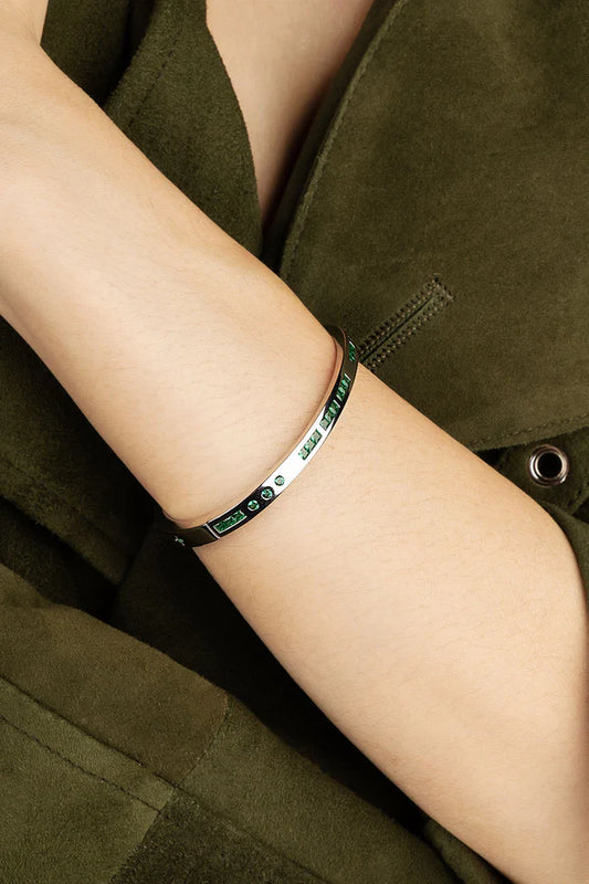 morse code - Green Bonheur Morse Code Bangle