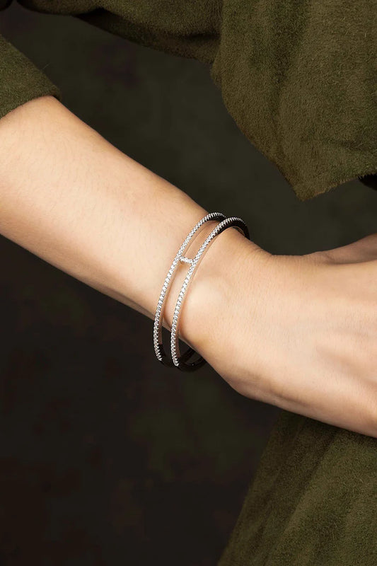 croisette - Double Line Pavé Cuff