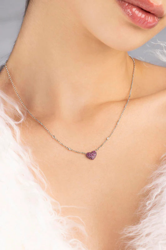 hiver - Fuchsia Heart Adjustable Necklace