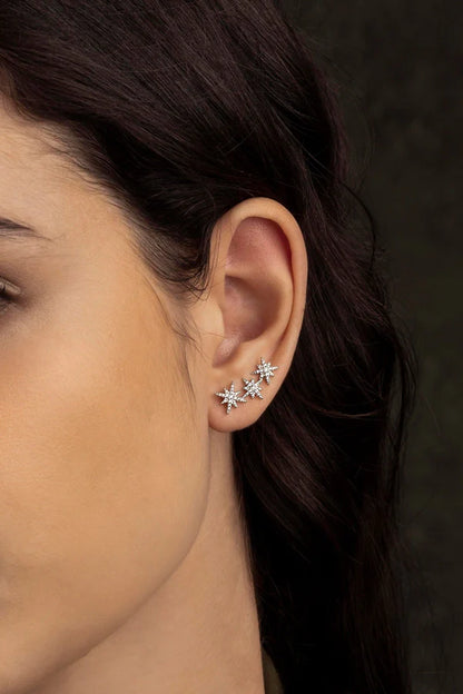 meteorites - Asymmetric Triple Météorites Earrings