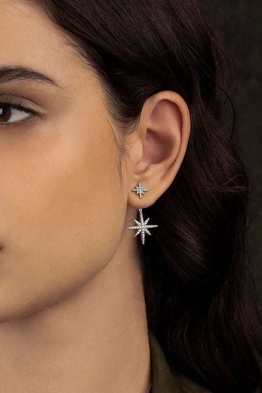 meteorites - Asymmetric Météorites Ear Jacket and Stud