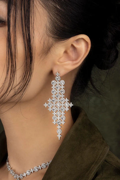 meteorites - Pavé Statement Météorites Drop Earrings