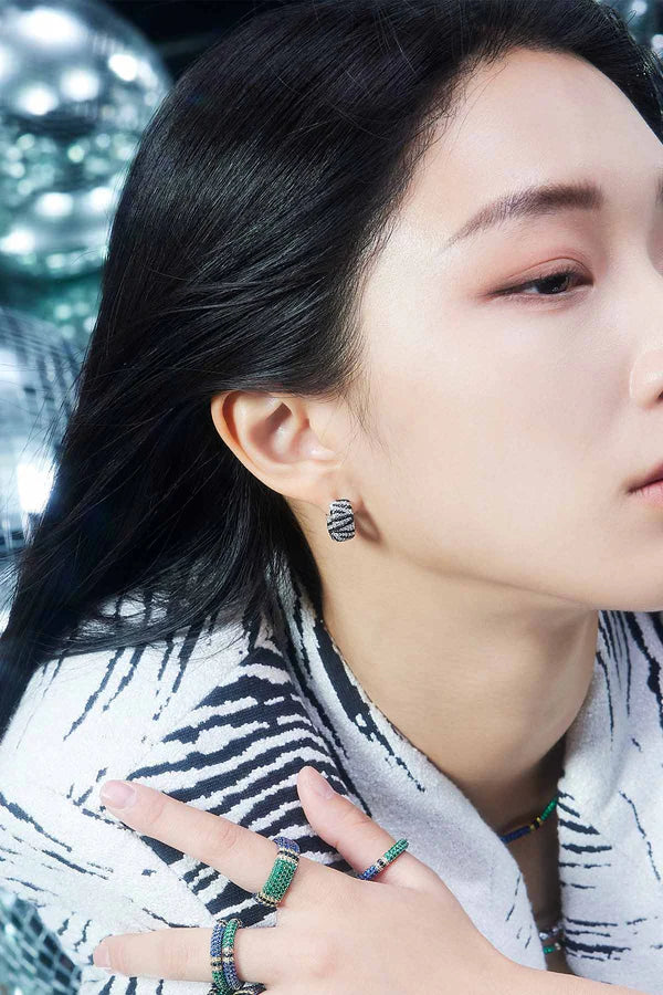 festival - Zebra Hoop Earrings