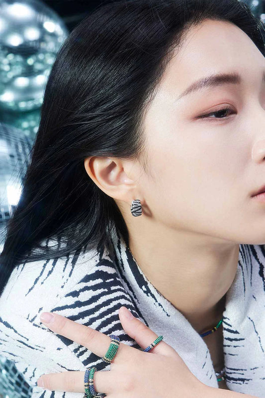 festival - Zebra Hoop Earrings