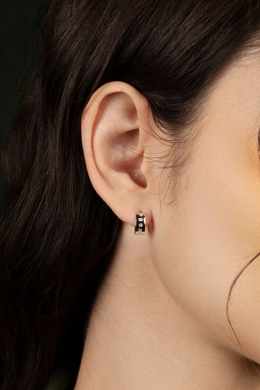 morse code - LOVE Morse Code Huggie Earrings