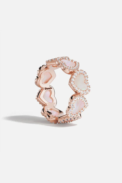 mediterranee - Pink Nacre Heart Ring