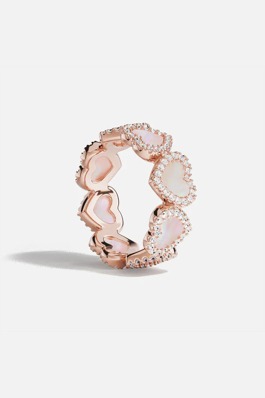 mediterranee - Pink Nacre Heart Ring