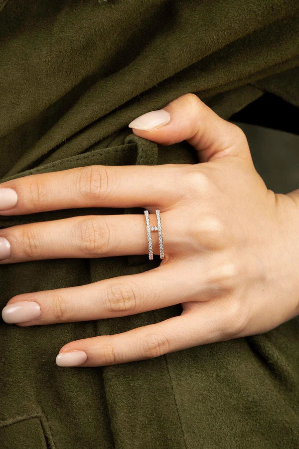 croisette - Double Line Pavé Ring