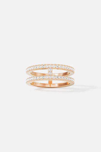 croisette - Double Line Pavé Ring