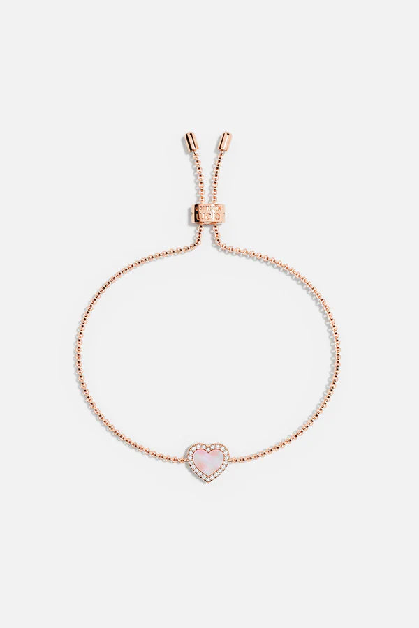 mediterranee - Pink Nacre Heart Adjustable bracelet