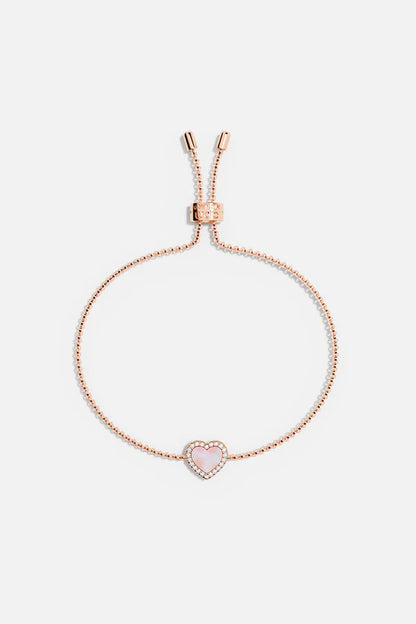 mediterranee - Pink Nacre Heart Adjustable bracelet