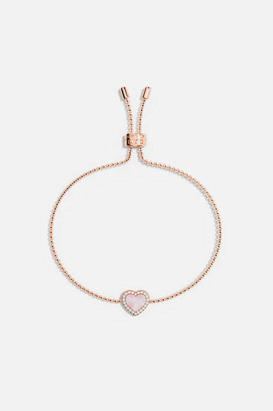 mediterranee - Pink Nacre Heart Adjustable bracelet