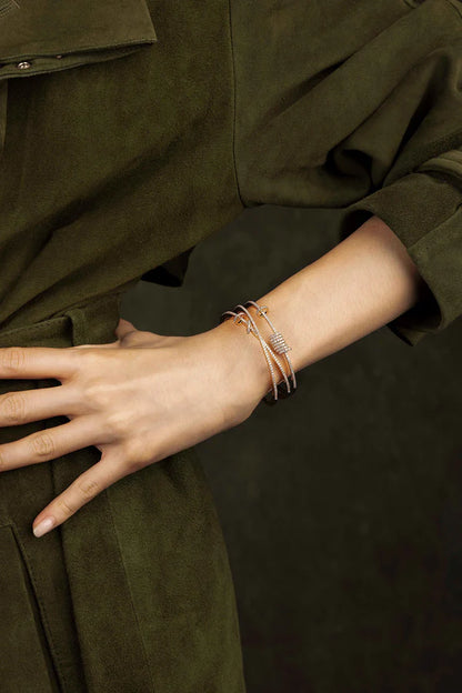 croisette - Triple cuff with sliding rings