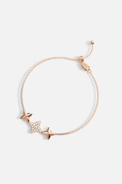 meteorites - Triple Météorites Rose Gold Adjustable Bracelet