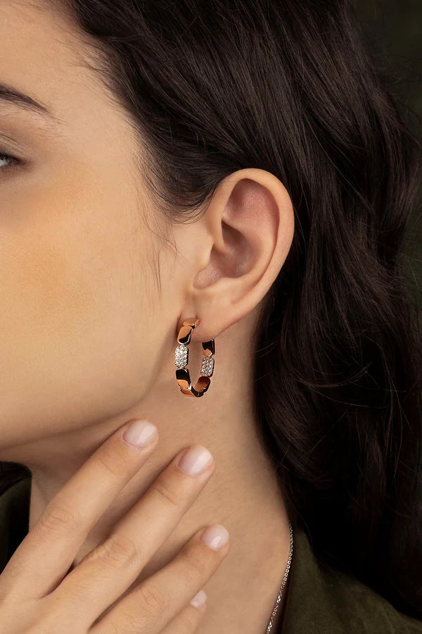 yacht club -  Dainty Rose Gold Hoop Earrings - Small