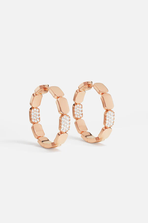 yacht club -  Dainty Rose Gold Hoop Earrings - Small