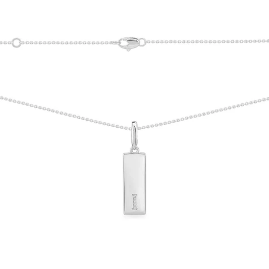 MORSE CODE II - Alphabet Plate Necklace Silver