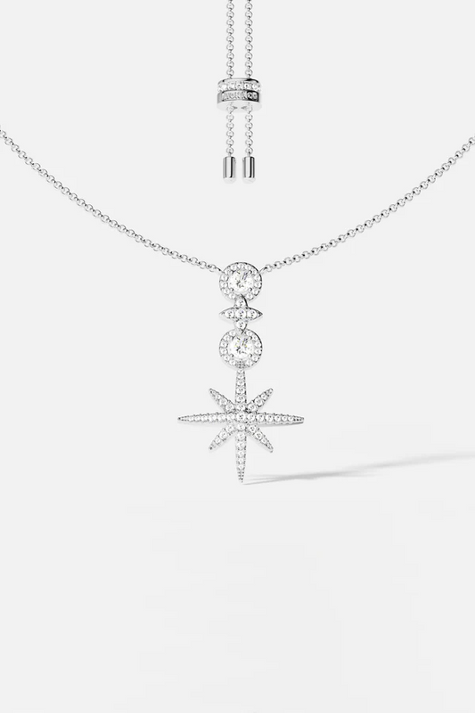 METEORITES - Pavé Météorites & Circles Adjustable Necklace