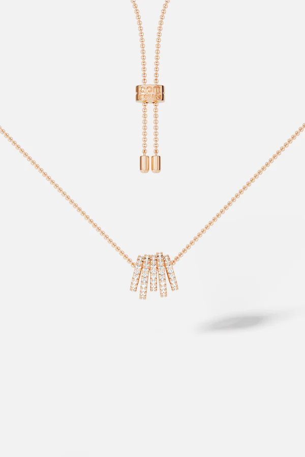 CROISETTE - White hoop Adjustable Necklace