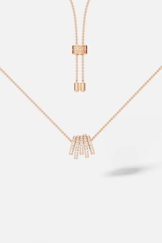 CROISETTE - White hoop Adjustable Necklace