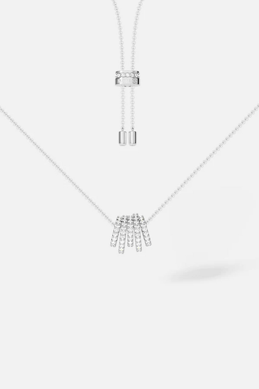 CROISETTE - White Hoop Adjustable Necklace