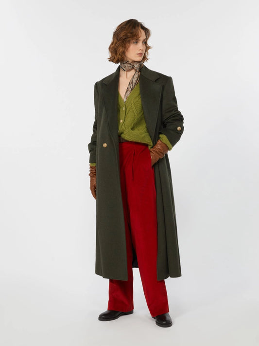 SMALTO-Wool broadcloth coat