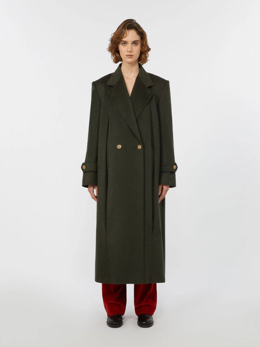 SMALTO-Wool broadcloth coat