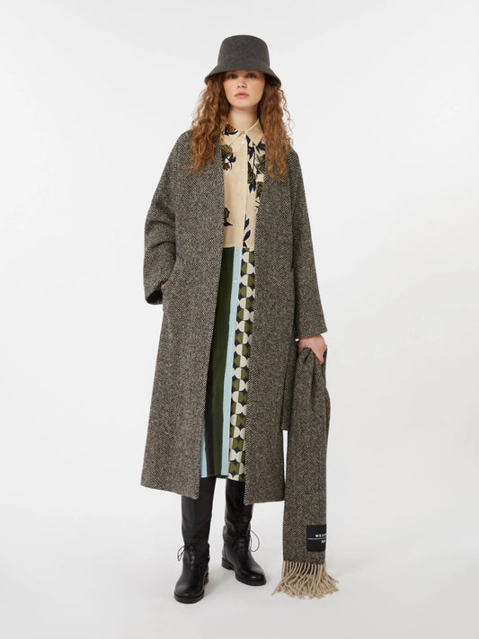 ZENICA - Wool tweed wrap coat