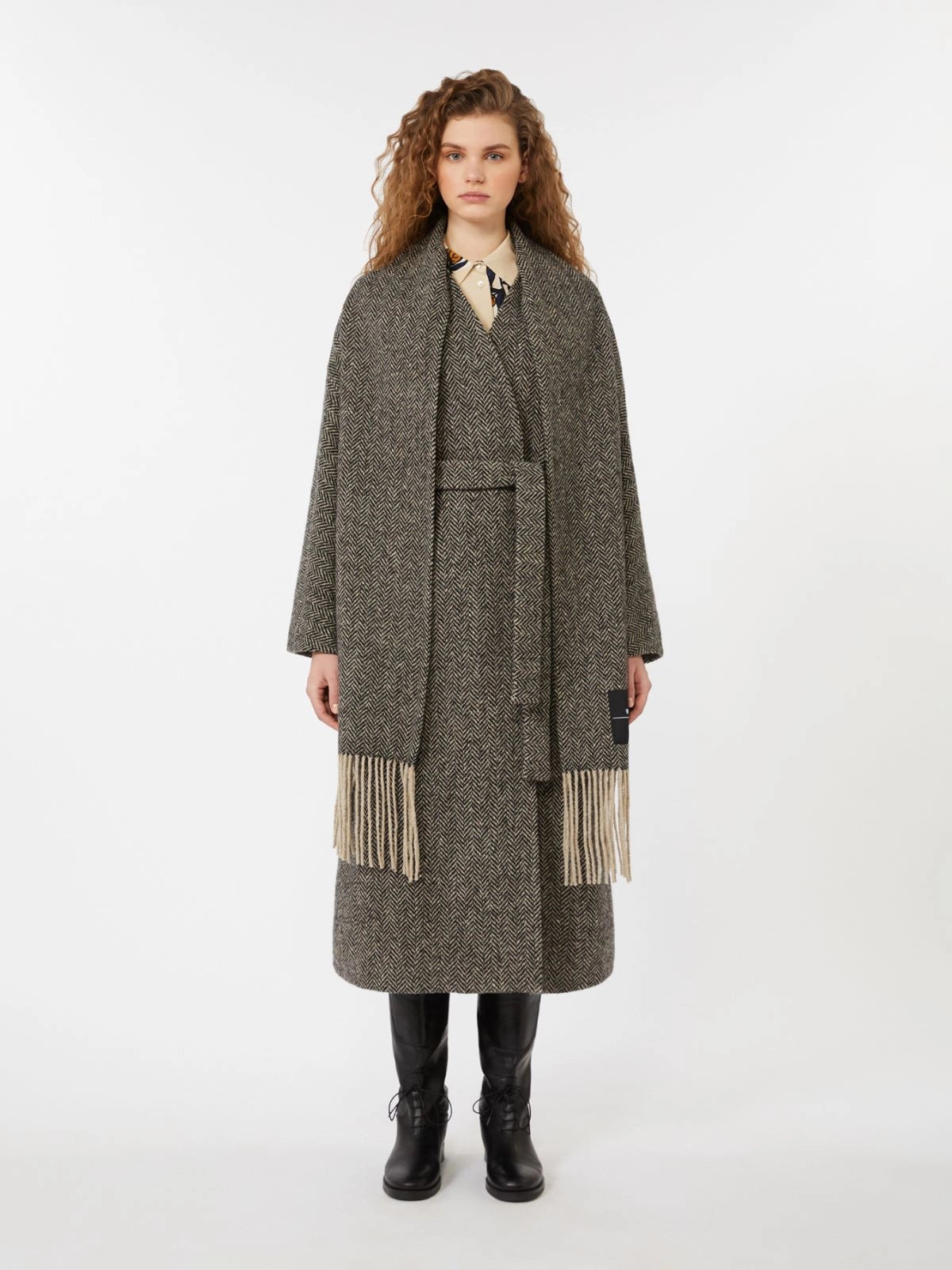 ZENICA - Wool tweed wrap coat