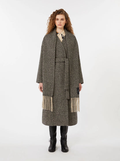 ZENICA - Wool tweed wrap coat