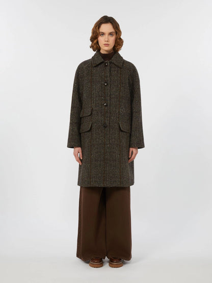 PITONE - Prince of Wales wool midi coat