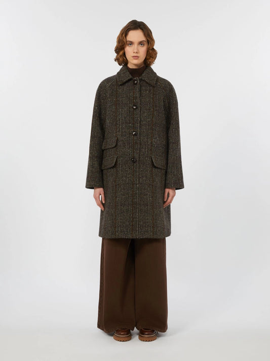 PITONE - Prince of Wales wool midi coat