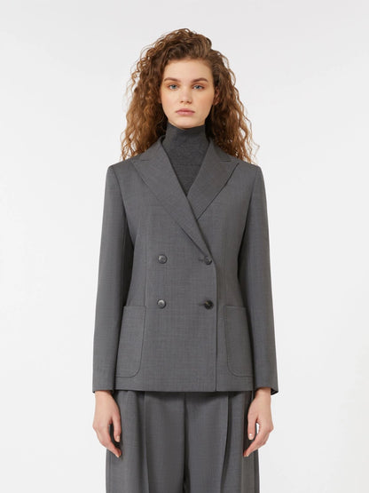ORNATI - Double-breasted blazer in wool canvas