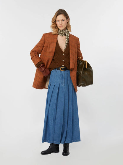 MINTEA - Patterned wool blend blazer