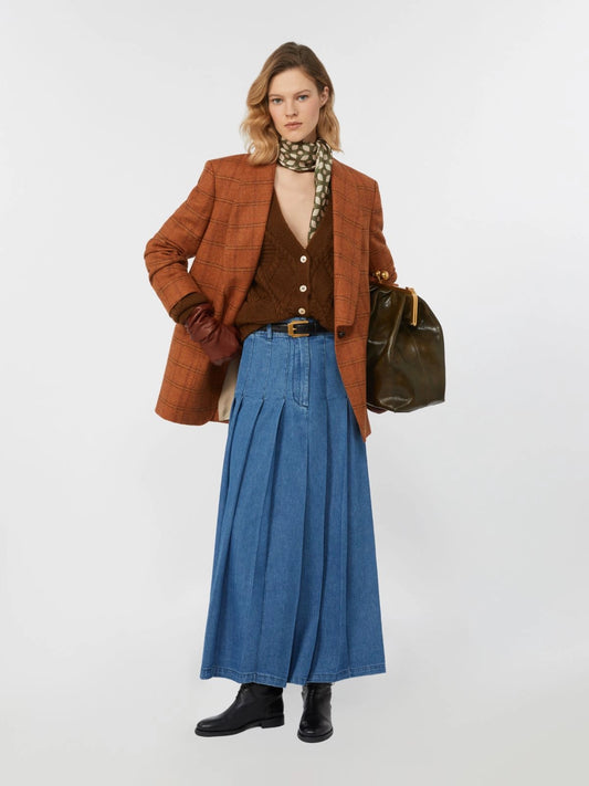 MINTEA - Patterned wool blend blazer