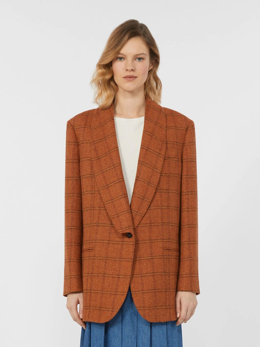 MINTEA - Patterned wool blend blazer