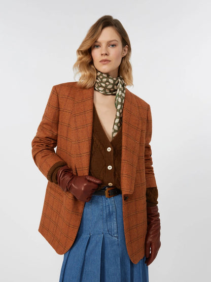 MINTEA - Patterned wool blend blazer