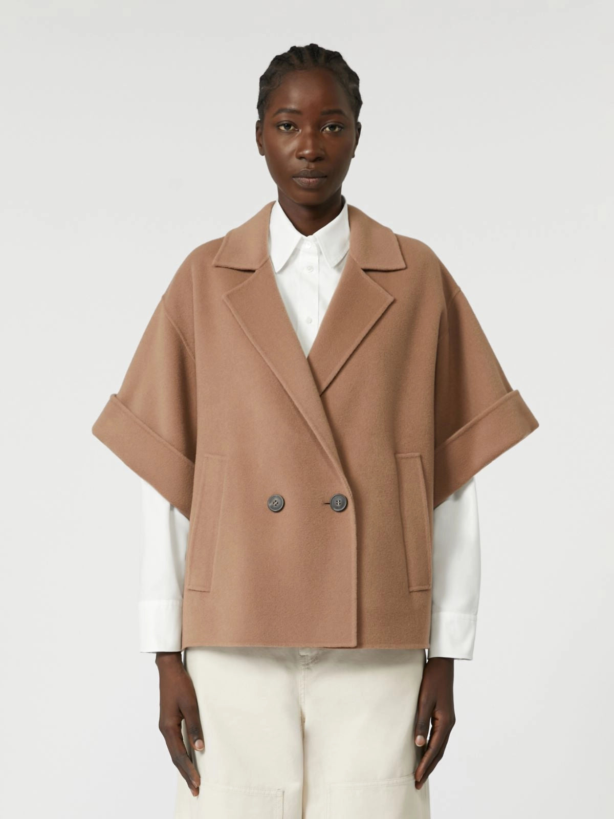 PERA - Short wool broadcloth coat