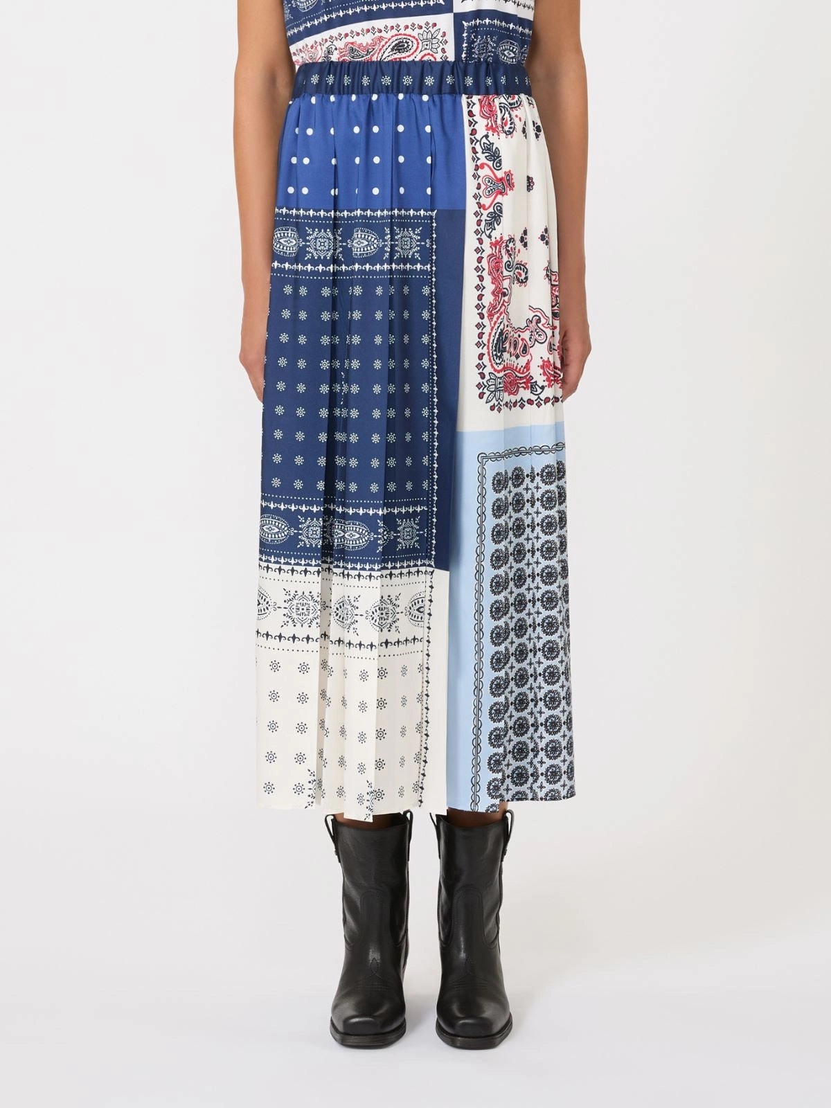 LUNA - Printed twill skirt