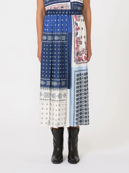 LUNA - Printed twill skirt
