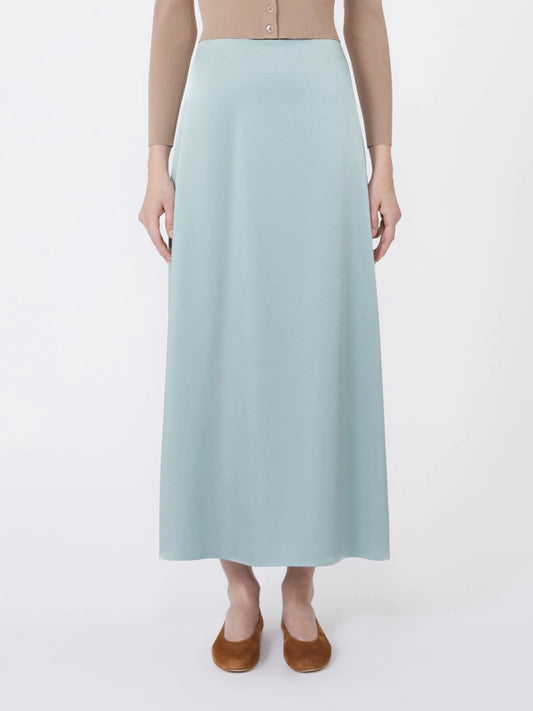 ANGELO - Satin calf-length skirt