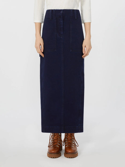 VALIKA - Long denim skirt