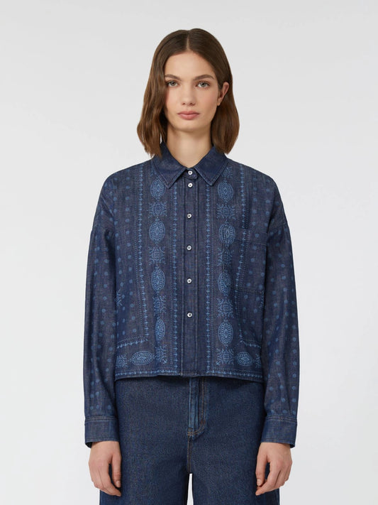 GIOCHI - Laser-cut denim shirt