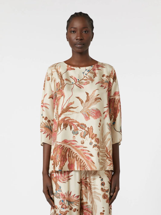 FILIPPO - Printed silk twill blouse